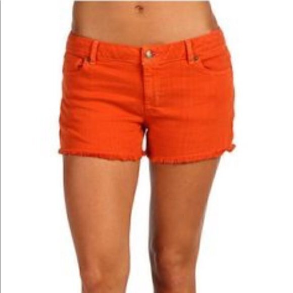 [Michael Kors] Orange Frill Bottom Shorts - Sz 0 - Picture 1 of 7